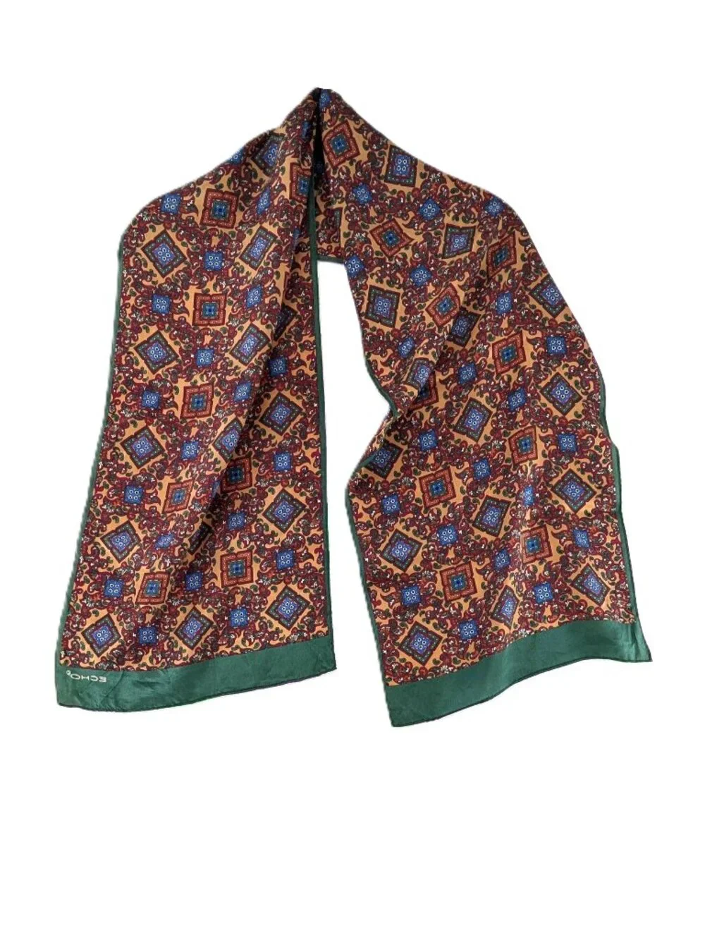 Echo 100% Silk Scarf Oblong Floral Lightweight 52